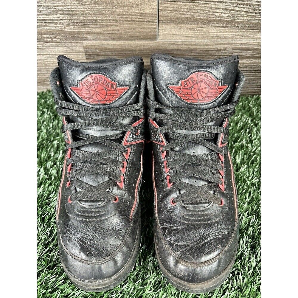 Nike Air Jordan 2‎ II Retro Black Varsity Red Bred Alternate Sz 11 no insoles